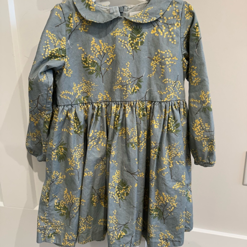 Molo Blue Dress with Yellow Floral Pattern